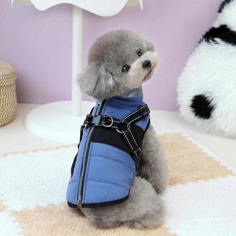 犬服 ジャンパー 犬の服 ジャケット コート ハーネス一体型 防寒 ドッグウェア S M L XL XXLサイズ ジャケット ペット用 小型犬 中型犬 秋服 冬服 秋冬 おしゃれ アウター コート お出かけ - 楽カート