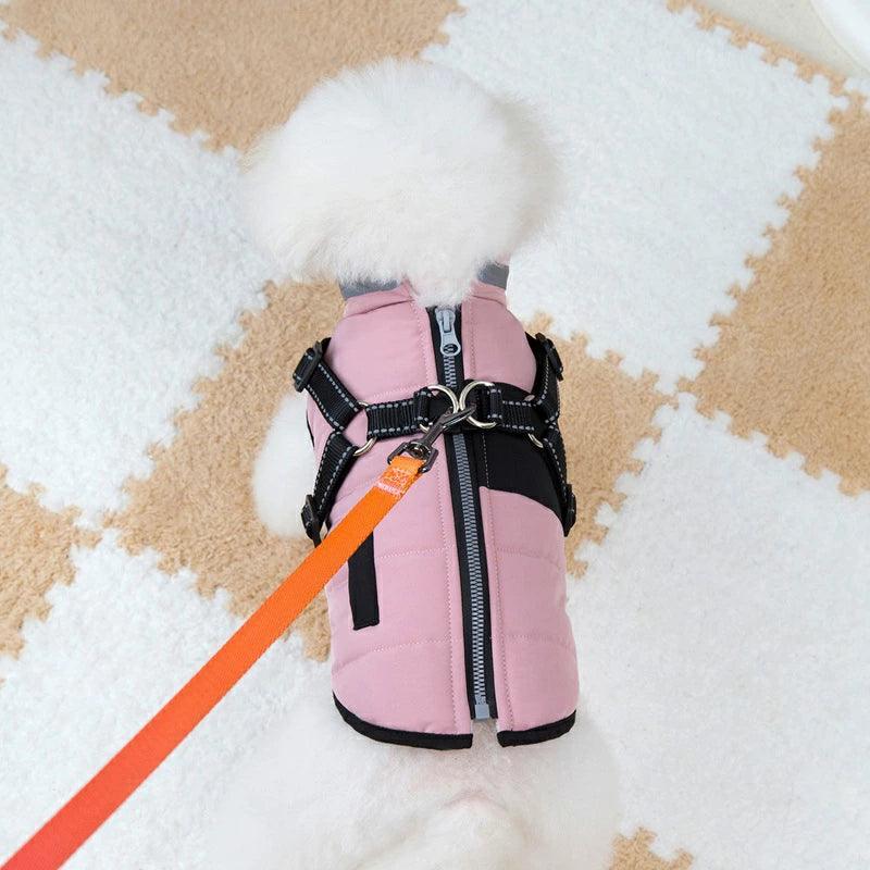 犬服 ジャンパー 犬の服 ジャケット コート ハーネス一体型 防寒 ドッグウェア S M L XL XXLサイズ ジャケット ペット用 小型犬 中型犬 秋服 冬服 秋冬 おしゃれ アウター コート お出かけ - 楽カート