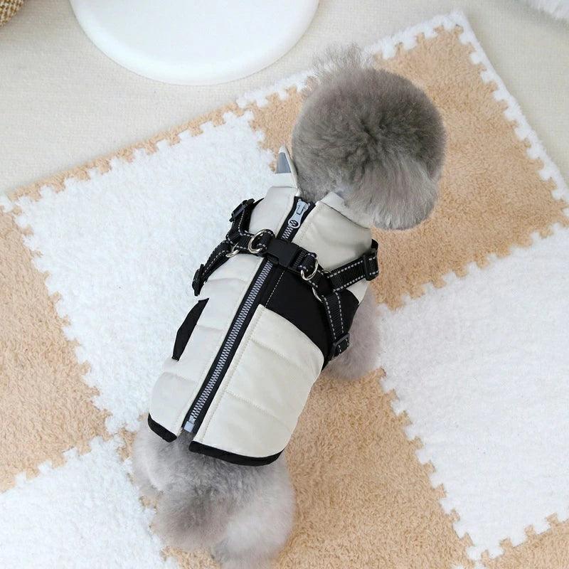 犬服 ジャンパー 犬の服 ジャケット コート ハーネス一体型 防寒 ドッグウェア S M L XL XXLサイズ ジャケット ペット用 小型犬 中型犬 秋服 冬服 秋冬 おしゃれ アウター コート お出かけ - 楽カート