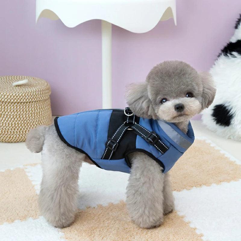 犬服 ジャンパー 犬の服 ジャケット コート ハーネス一体型 防寒 ドッグウェア S M L XL XXLサイズ ジャケット ペット用 小型犬 中型犬 秋服 冬服 秋冬 おしゃれ アウター コート お出かけ - 楽カート
