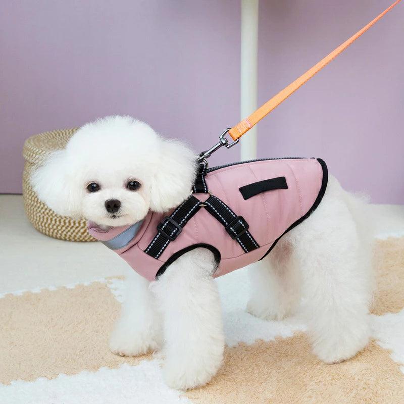 犬服 ジャンパー 犬の服 ジャケット コート ハーネス一体型 防寒 ドッグウェア S M L XL XXLサイズ ジャケット ペット用 小型犬 中型犬 秋服 冬服 秋冬 おしゃれ アウター コート お出かけ - 楽カート