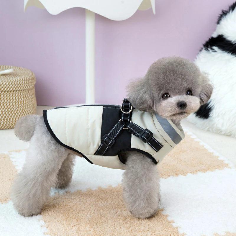 犬服 ジャンパー 犬の服 ジャケット コート ハーネス一体型 防寒 ドッグウェア S M L XL XXLサイズ ジャケット ペット用 小型犬 中型犬 秋服 冬服 秋冬 おしゃれ アウター コート お出かけ - 楽カート