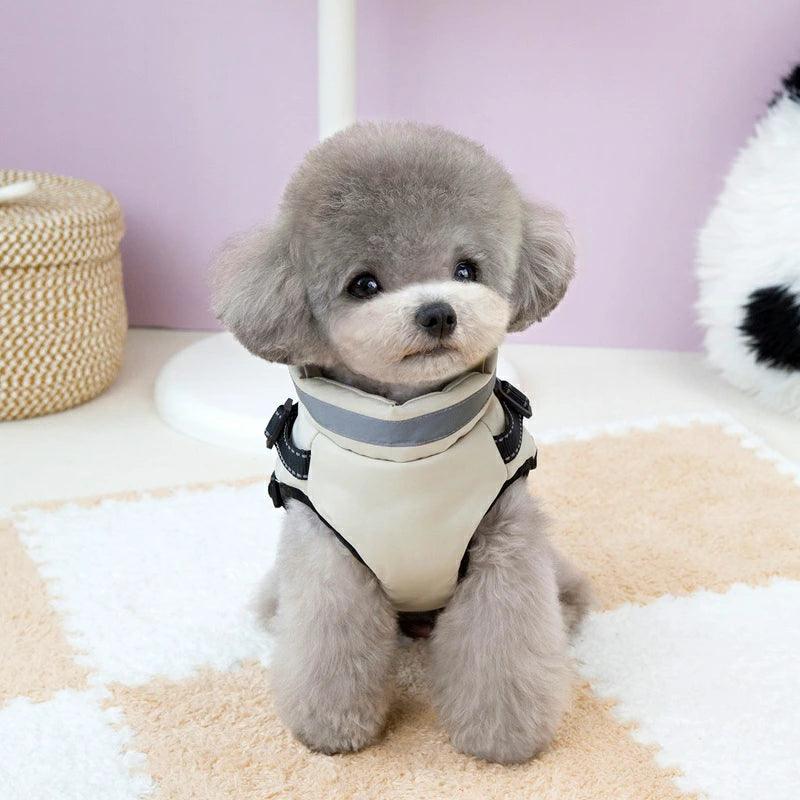 犬服 ジャンパー 犬の服 ジャケット コート ハーネス一体型 防寒 ドッグウェア S M L XL XXLサイズ ジャケット ペット用 小型犬 中型犬 秋服 冬服 秋冬 おしゃれ アウター コート お出かけ - 楽カート