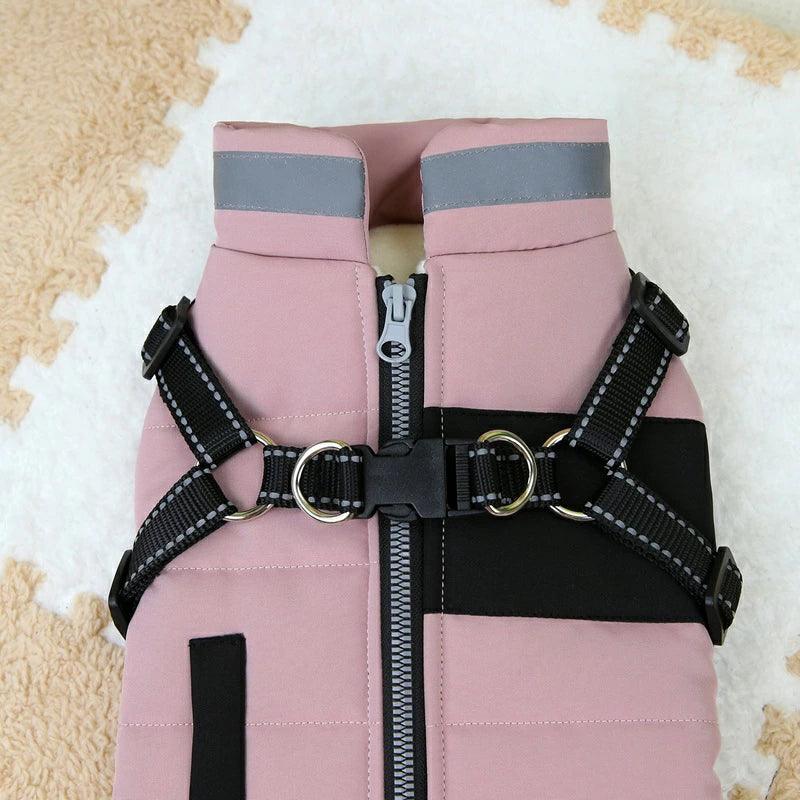 犬服 ジャンパー 犬の服 ジャケット コート ハーネス一体型 防寒 ドッグウェア S M L XL XXLサイズ ジャケット ペット用 小型犬 中型犬 秋服 冬服 秋冬 おしゃれ アウター コート お出かけ - 楽カート