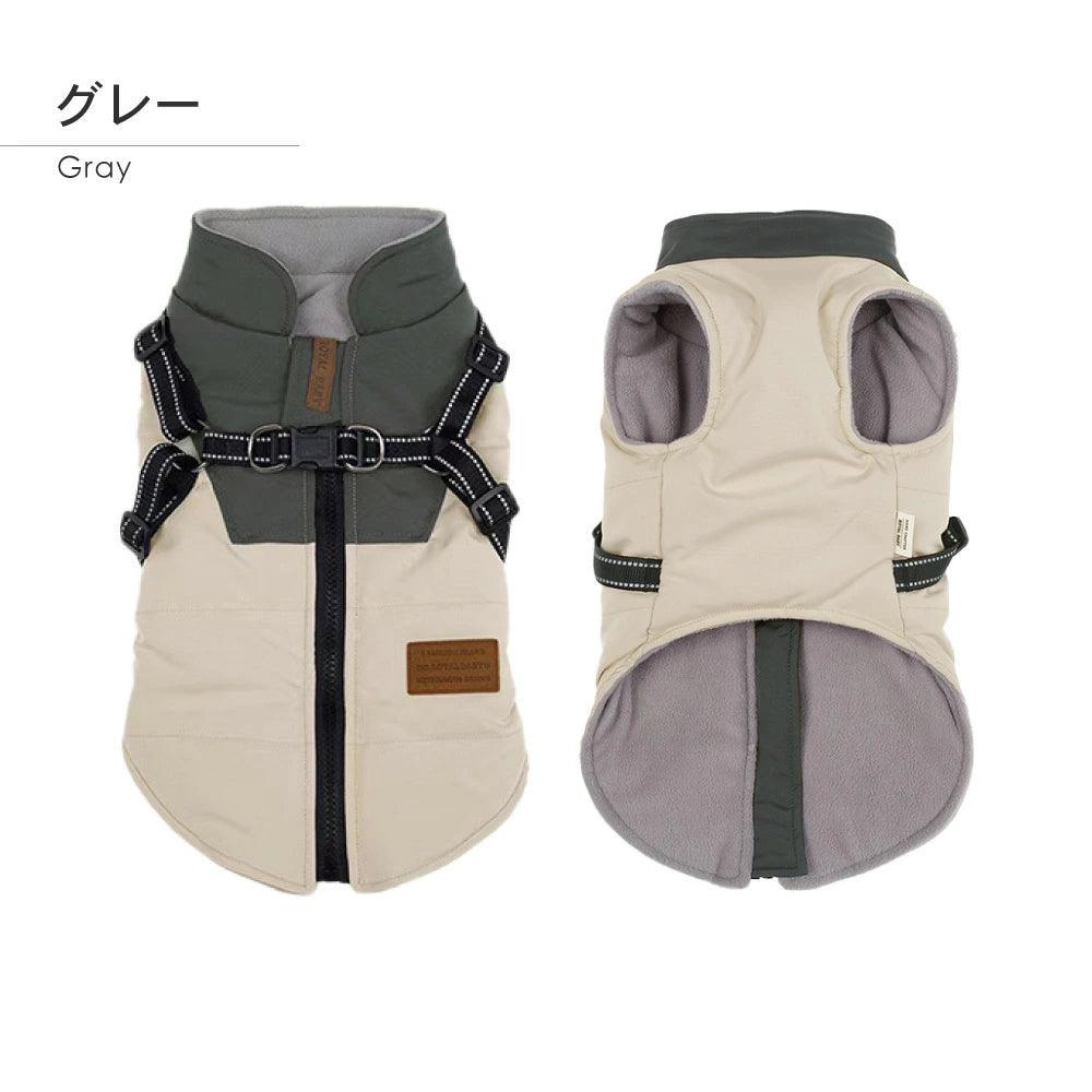 ハーネス一体型コート 犬服 犬の服 犬 服 秋冬 冬 秋服 冬服 防寒ボアドッグウェア ドッグウエア 人気 可愛い 暖かい ペット アウター コート - 楽カート